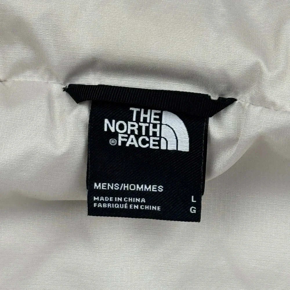 The North Face Vest Mens Large Beige Puffer 550‎ Goose Down Full Zip Quilted